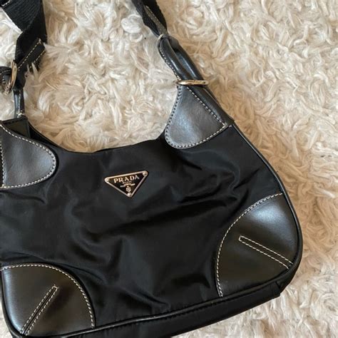 prada etiquette leather shoulder bag|prada vintage nylon shoulder bag.